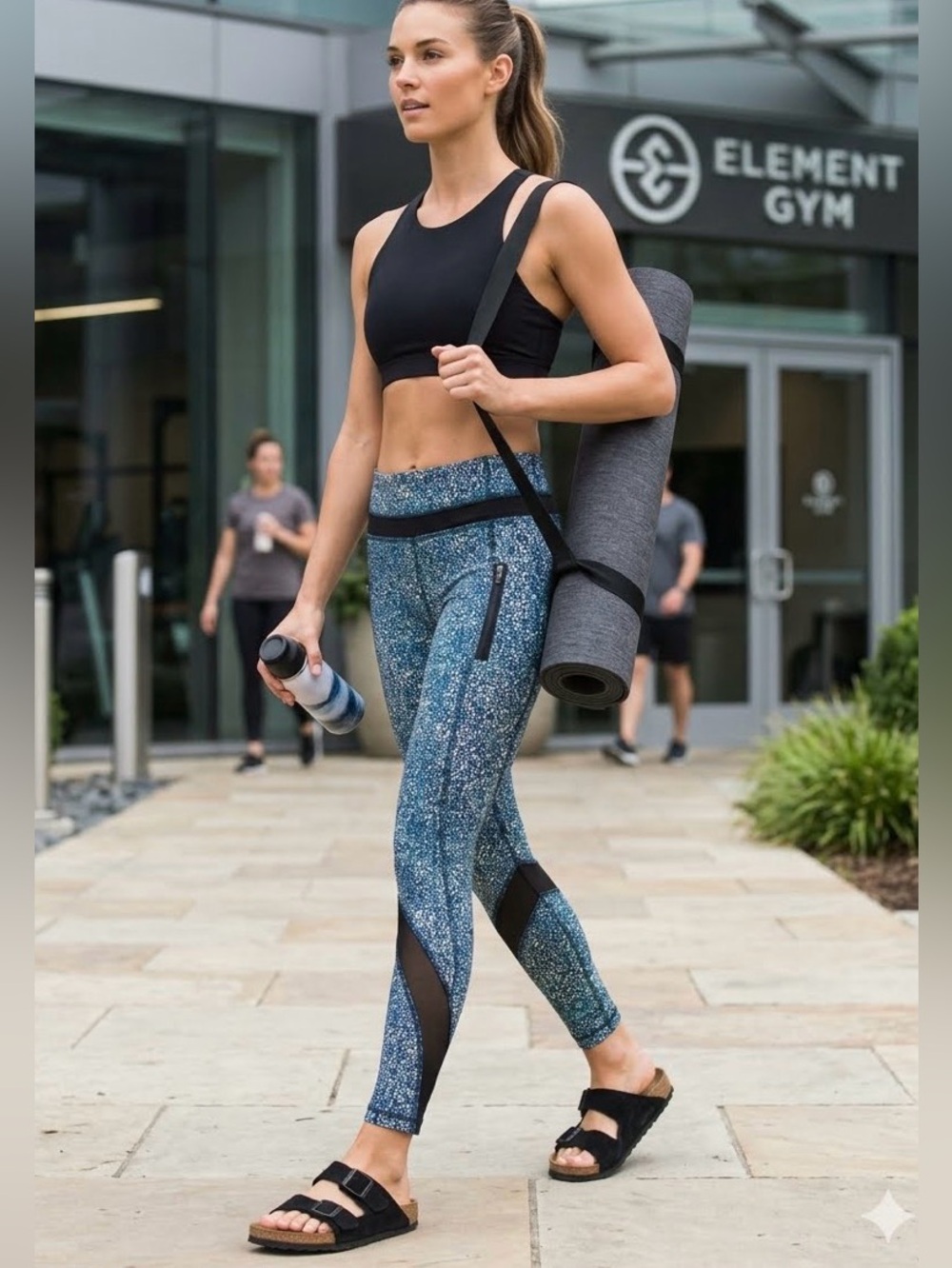 NWT LULULEMON Inspire Tights Space-Dye Mesh Panel Leggings Teal\Black 4